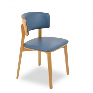 Galia V Chair Beechwood Mid Century Commercial Hospitality Restaurant Indoor Custom Upholstered Dining Side Chair